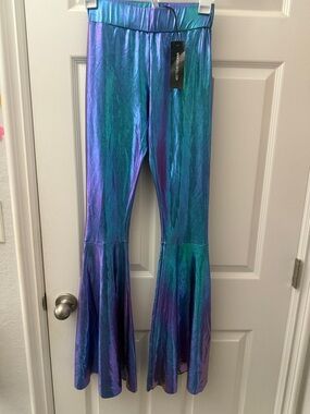 Metallic Teal & Purple Flared Pants - Wonder Nation